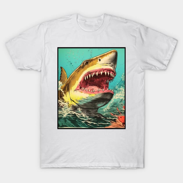 Shark Attacking T-Shirt by OscarVanHendrix